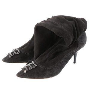 Louis Vuitton Stretch Suede Knee-High Boots with Bow Accents‎